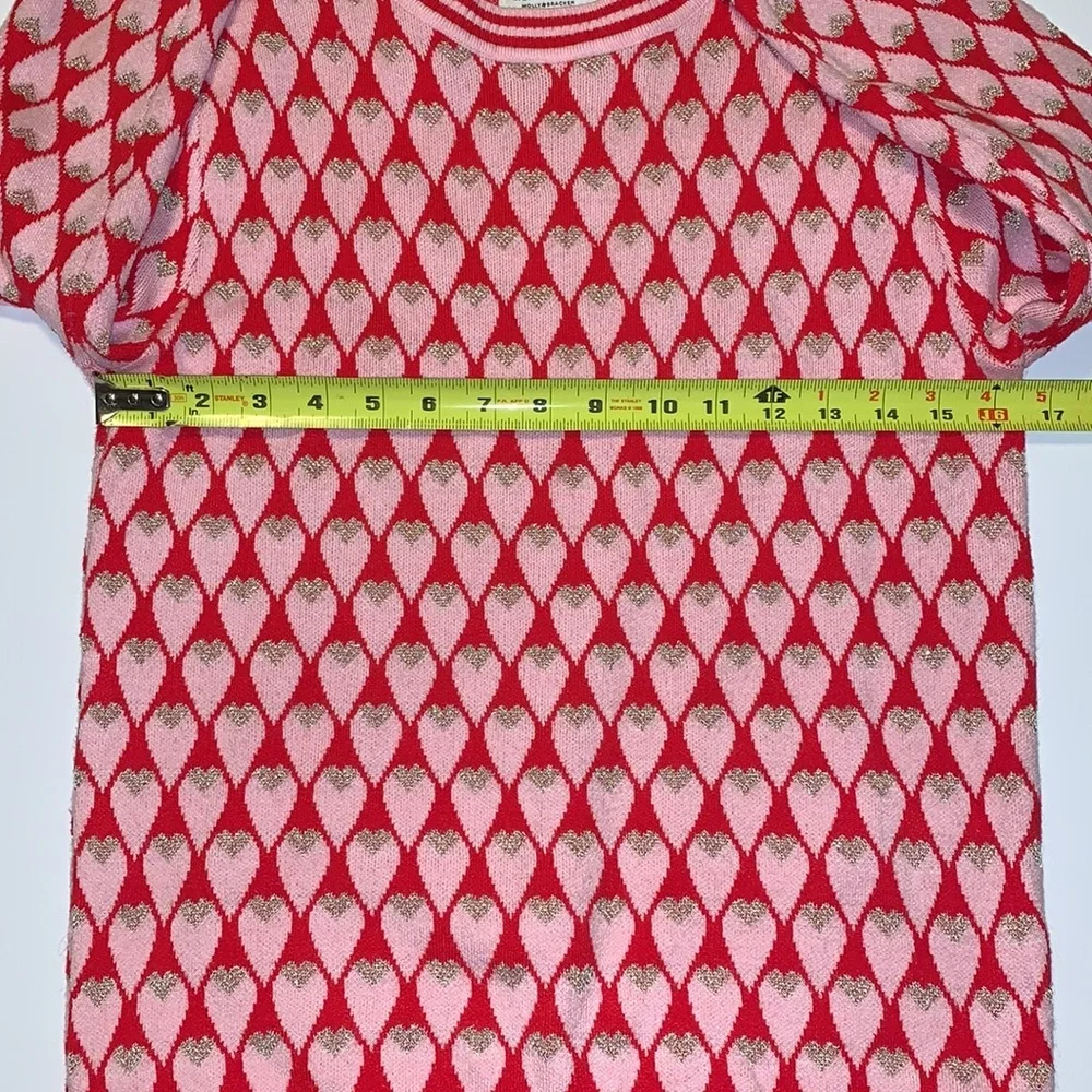 Molly Bracken Lili Sidonio Pink, Red, and Gold Heart Sweater - Women’s XS - Picture 9 of 10
